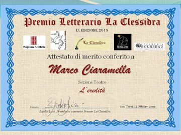 attestati di merito la clessidra Teatro Marco Ciaramella